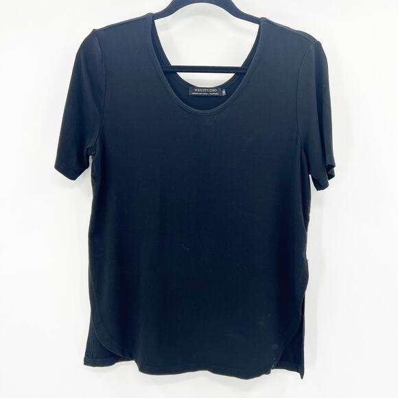 Whystudio Tops - Whystudio Women's Black Scoop Neck Relaxed Fit Loose‎ T Shirt Tee Size M